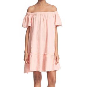 Rebecca Taylor Pink Off the Shoulder Gauze Dress